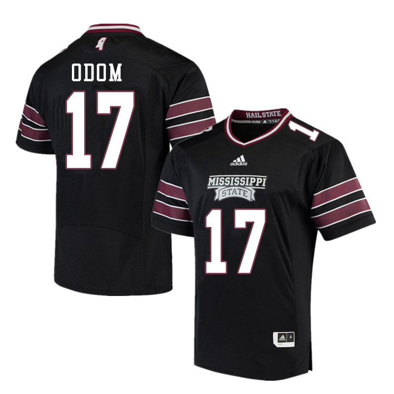 Men #17 Aaron Odom Mississippi State Bulldogs College Football Jerseys Sale-Black - Click Image to Close